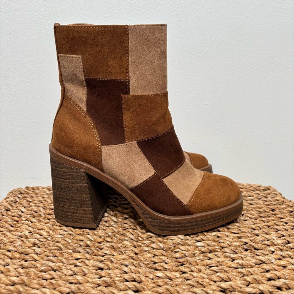 Universal Thread Patchwork Faux Suede Ankle Boots… - image 3